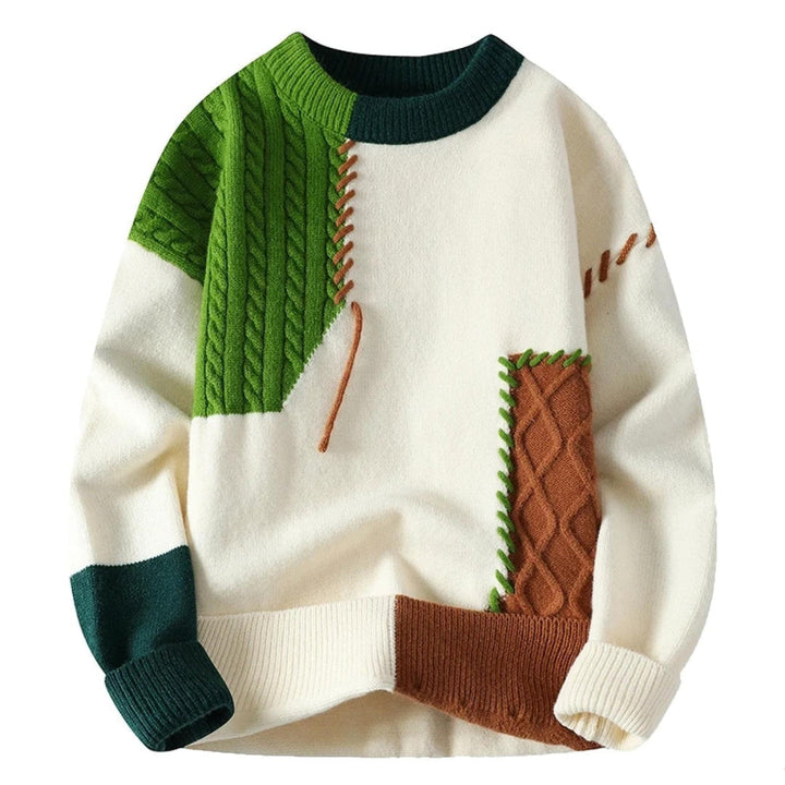 Colorblock Patchwork Sweater for Men
