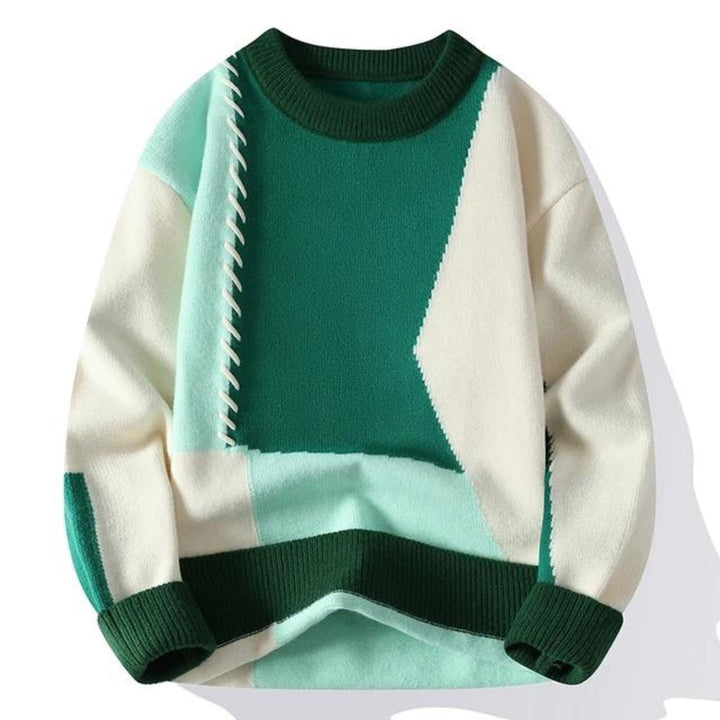 Colorblock Patchwork Sweater for Men