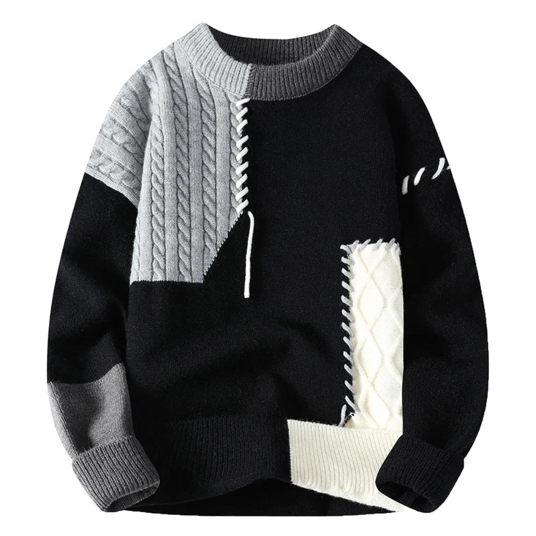 Colorblock Patchwork Sweater for Men