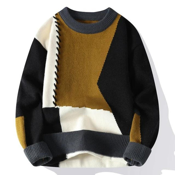 Colorblock Patchwork Sweater for Men