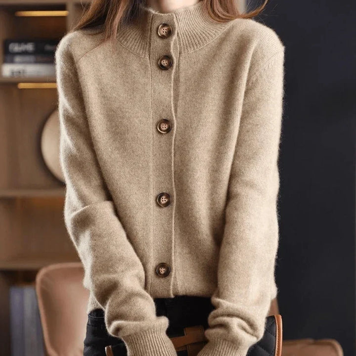 Cardigan i 100% cashmere med åben front til kvinder