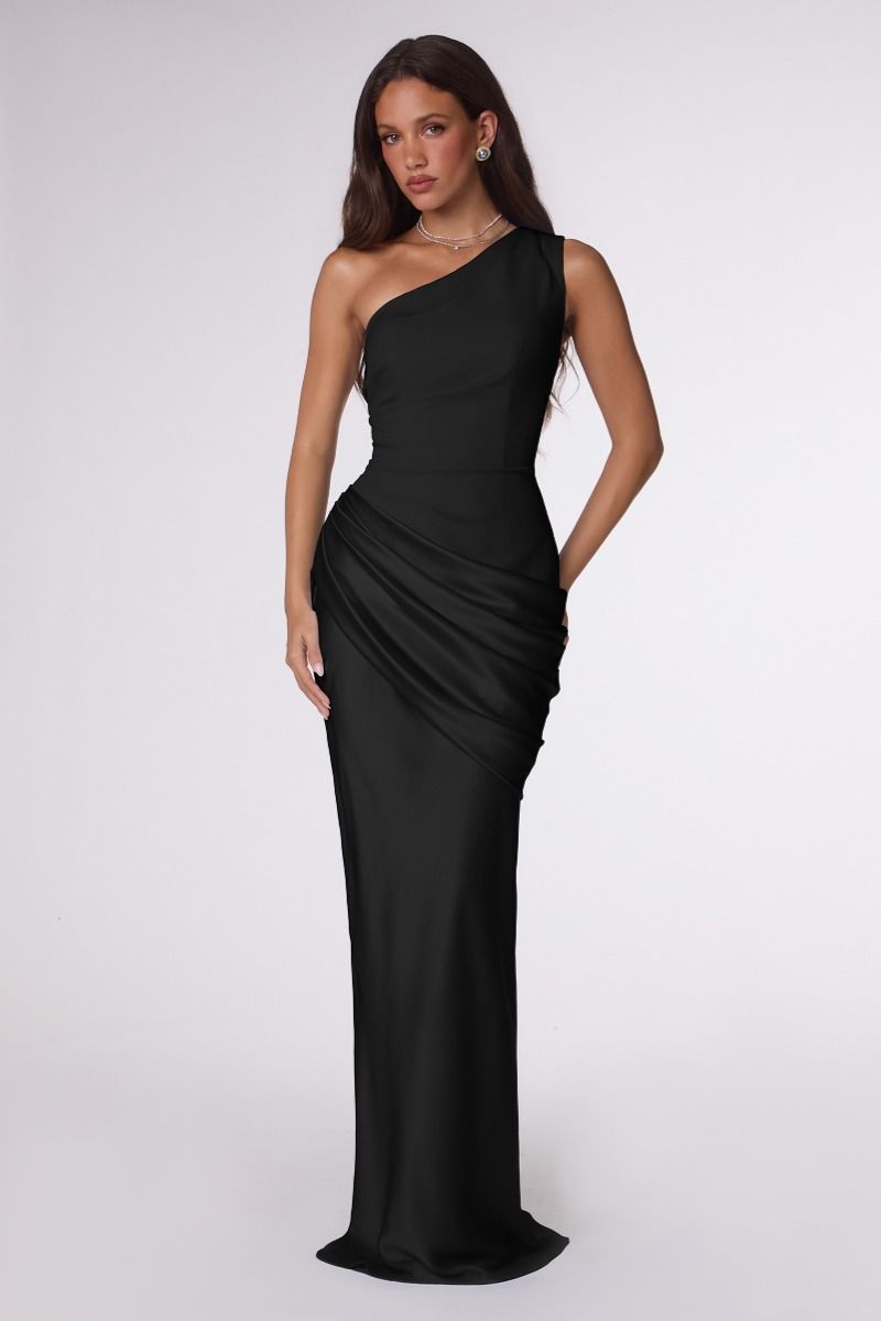 Satin One-Shoulder Dress for Women