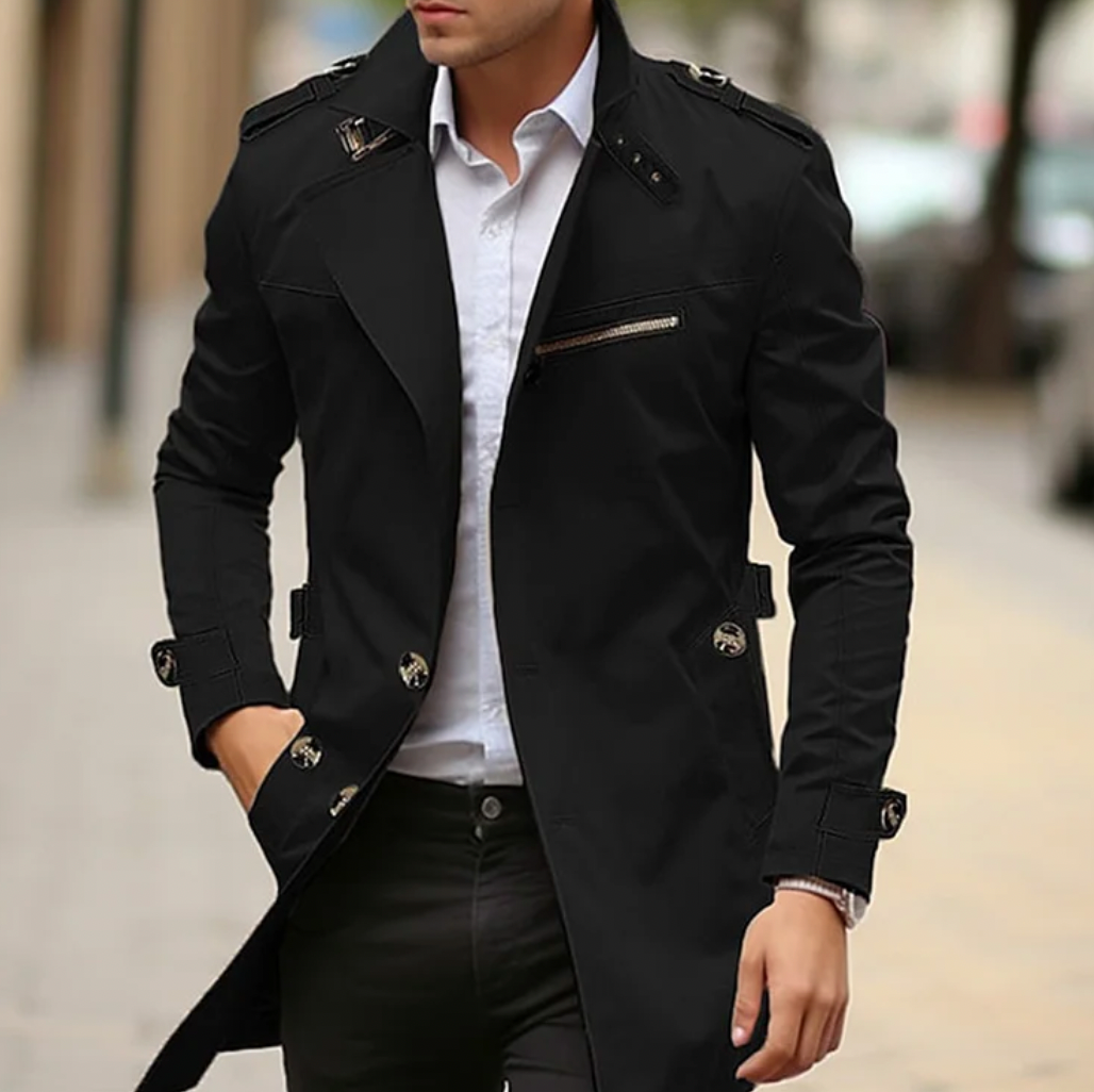 Slim Fit Trench Coat for Men