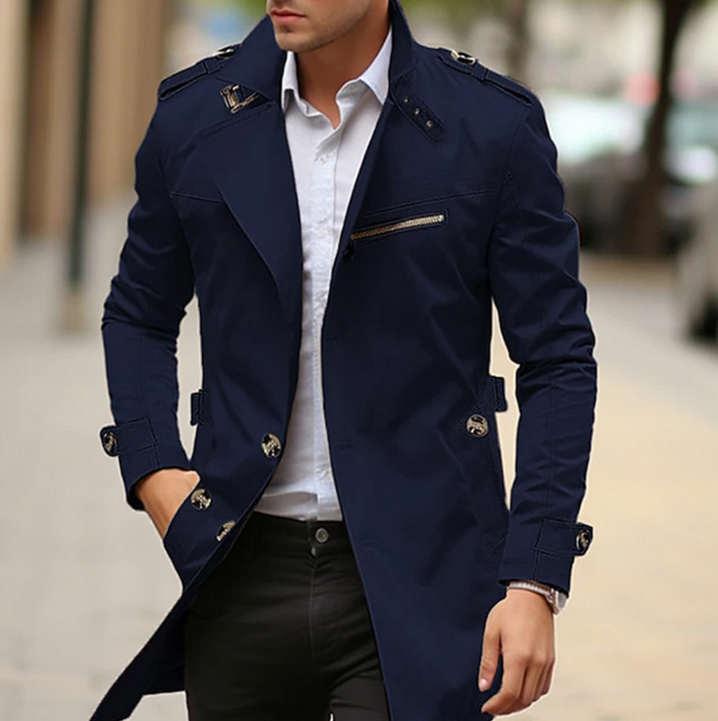 Slim Fit Trench Coat for Men