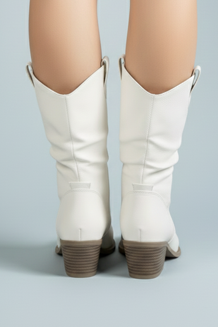 Leather Boots with Side Panels for Women