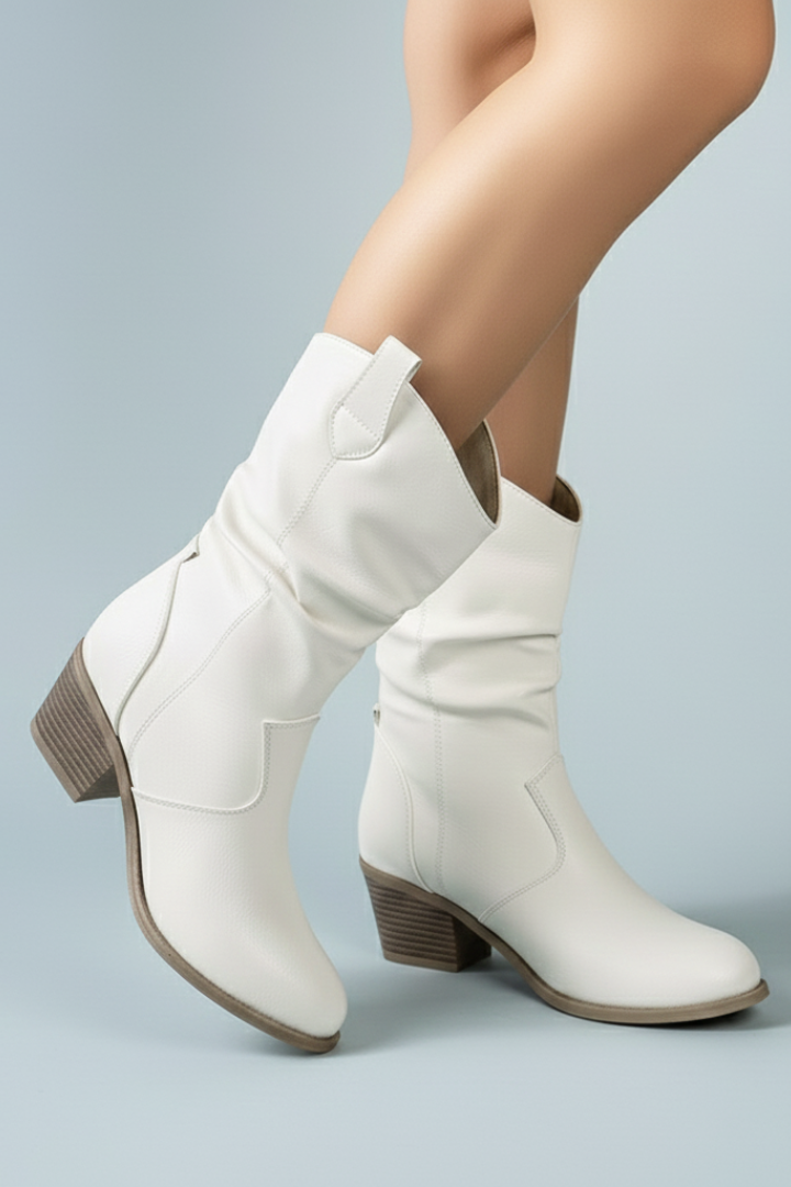 Leather Boots with Side Panels for Women