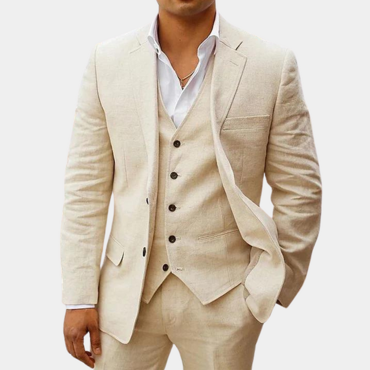 Custom three-piece suit for men