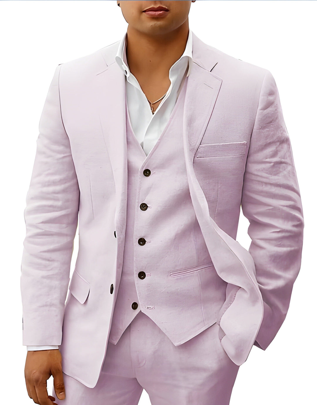 Custom three-piece suit for men