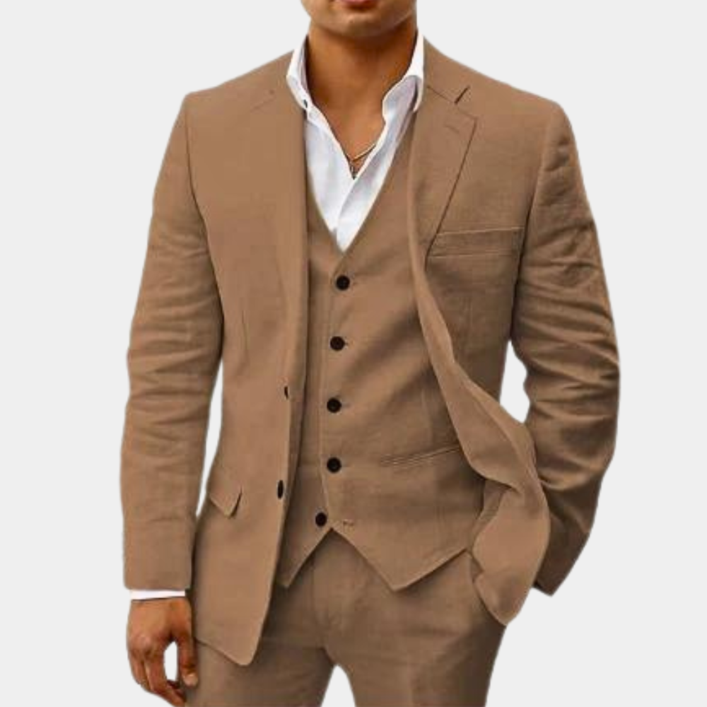 Custom three-piece suit for men