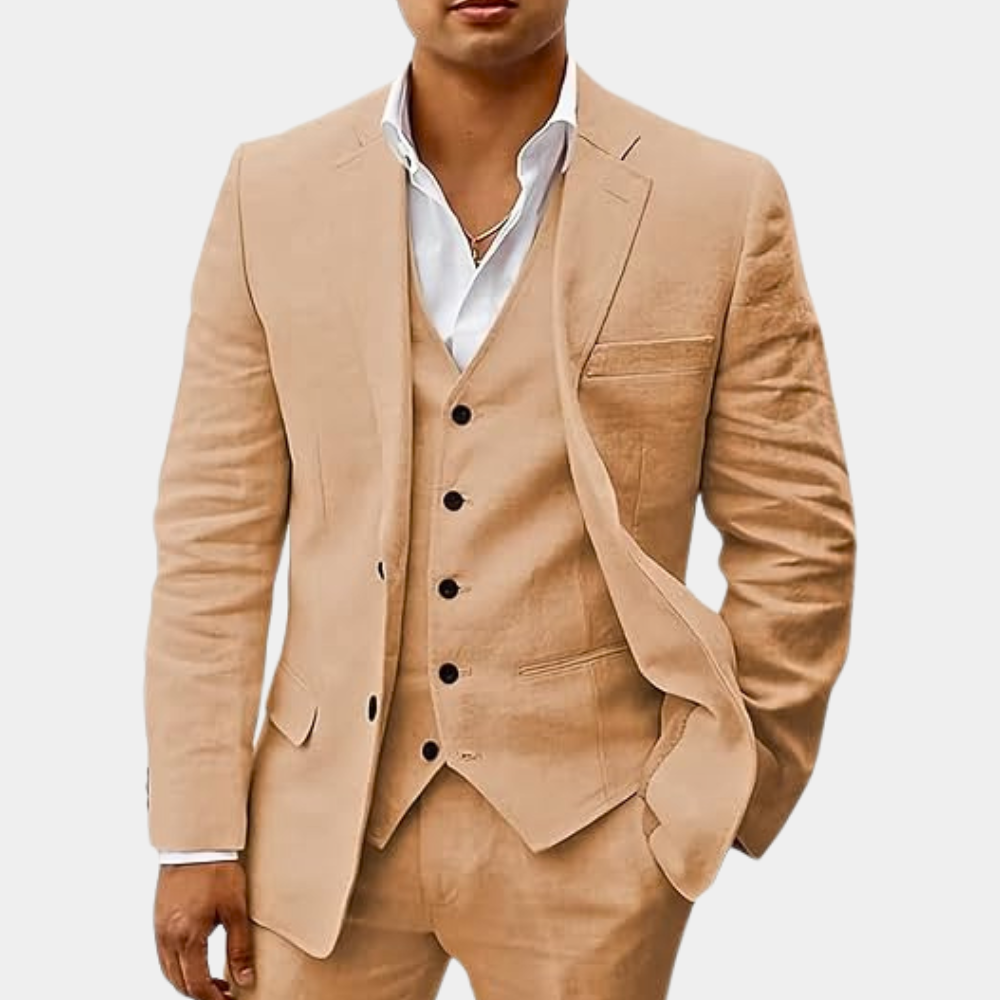 Custom three-piece suit for men