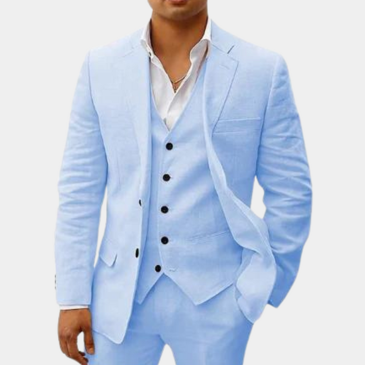 Custom three-piece suit for men