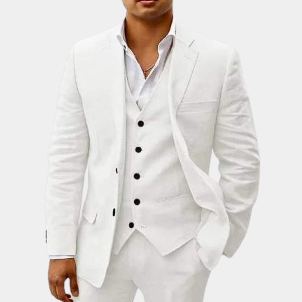Custom three-piece suit for men