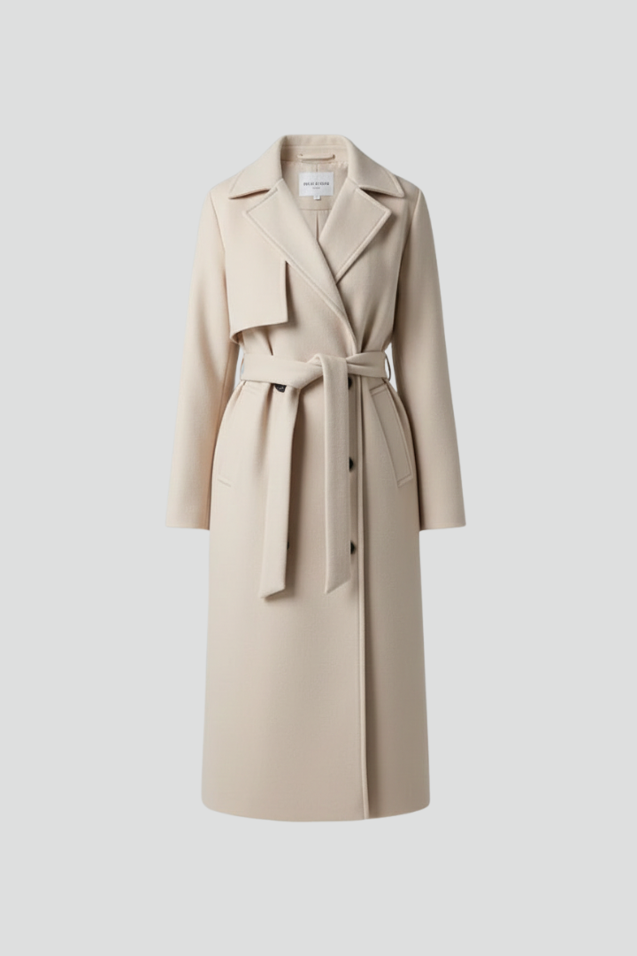 Long Double-Breasted Coat for Women