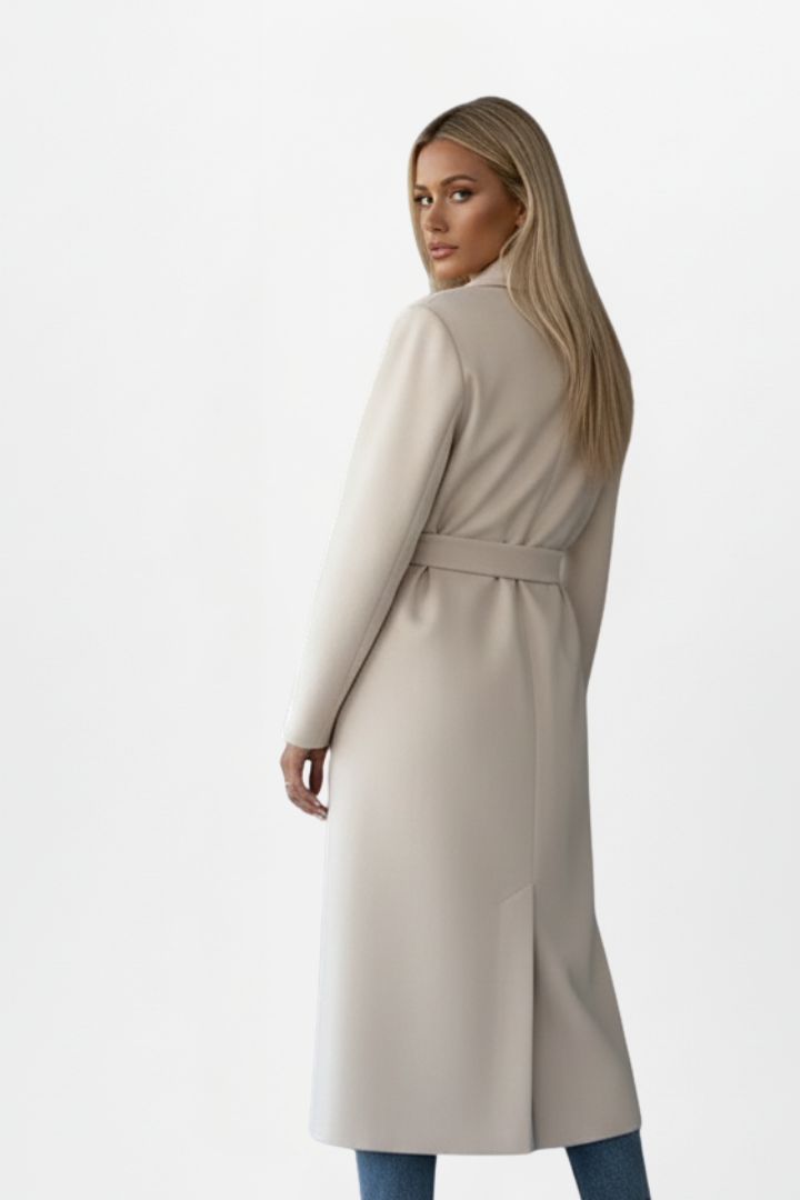 Long Double-Breasted Coat for Women