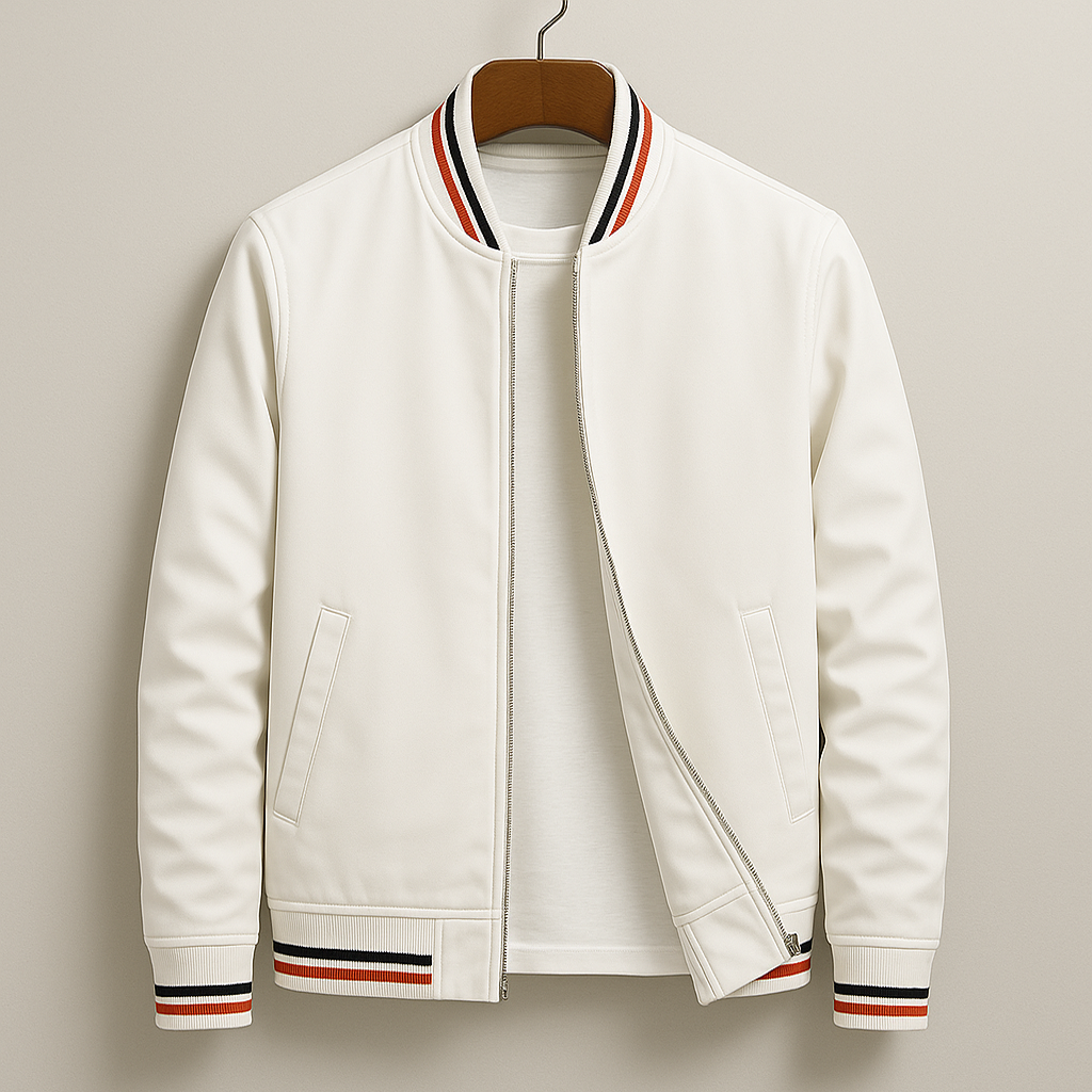 Men’s bomber jacket with striped trim