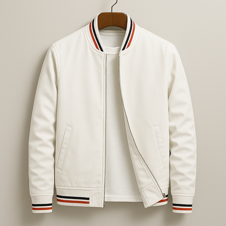 Men’s bomber jacket with striped trim