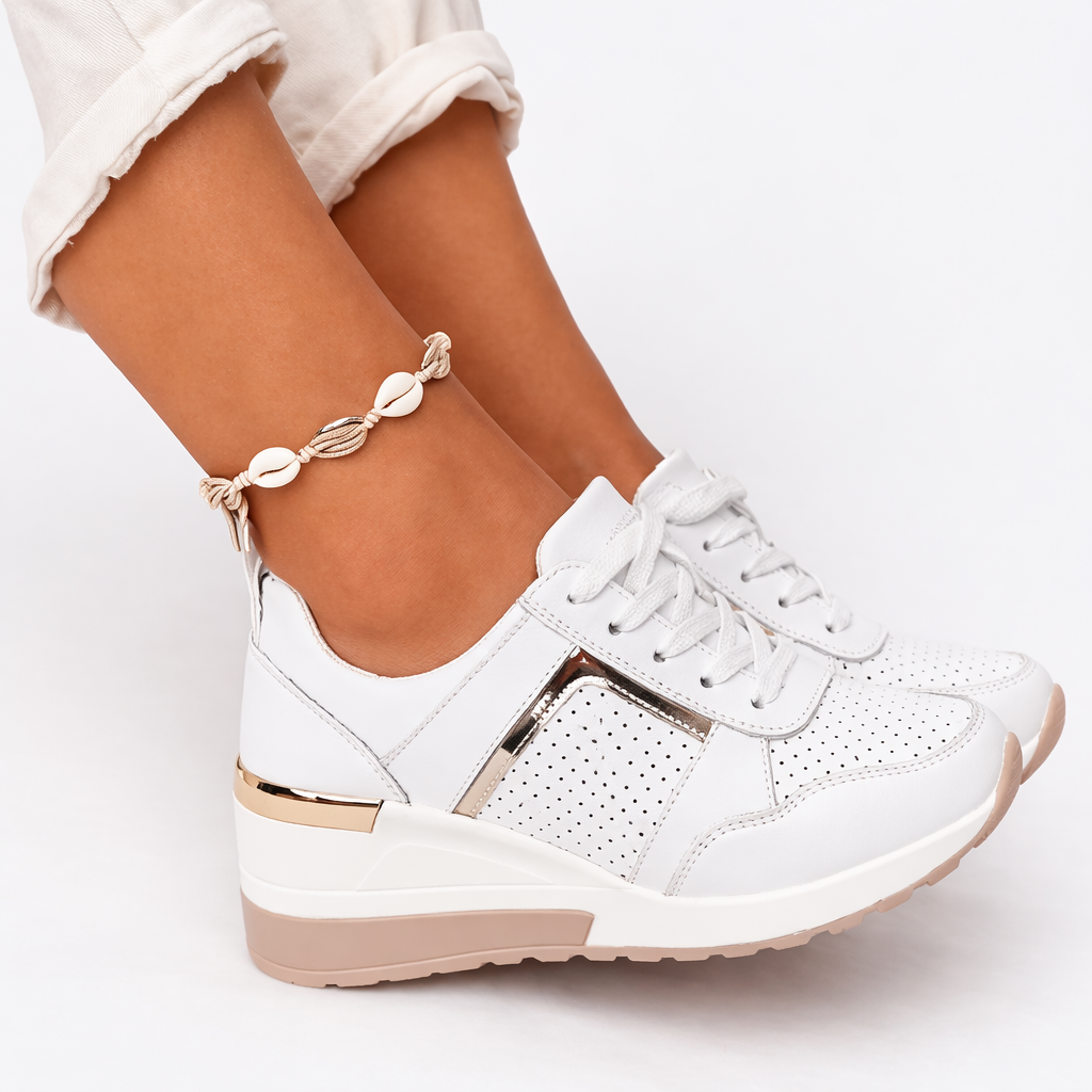 Kilehæl Sneakers Med Snørebånd Dame