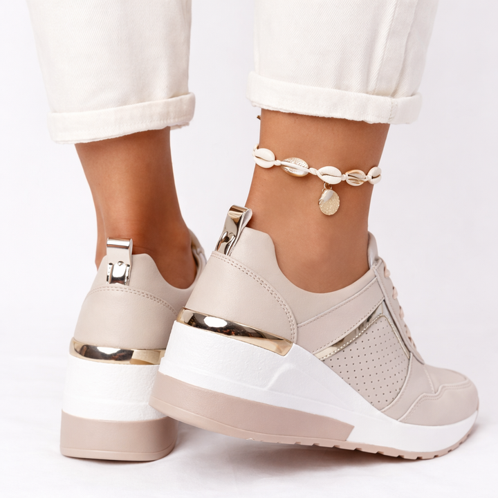 Kilehæl Sneakers Med Snørebånd Dame
