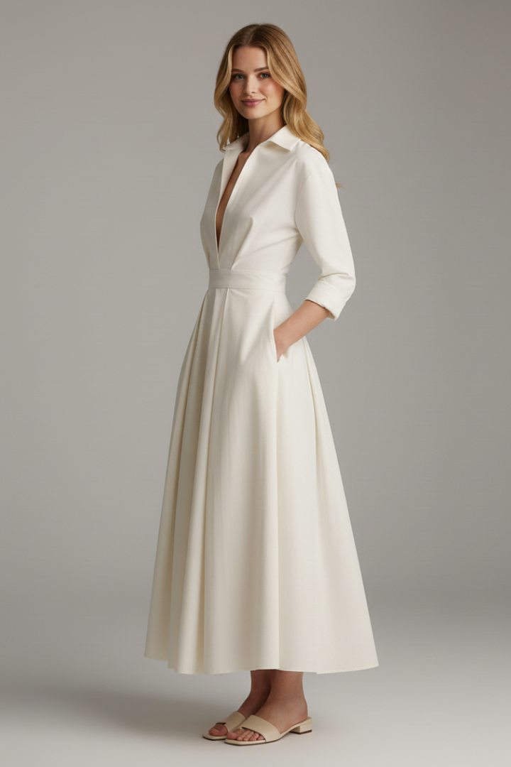 Carter | Women's Collared Dress for Fall Wedding Guests