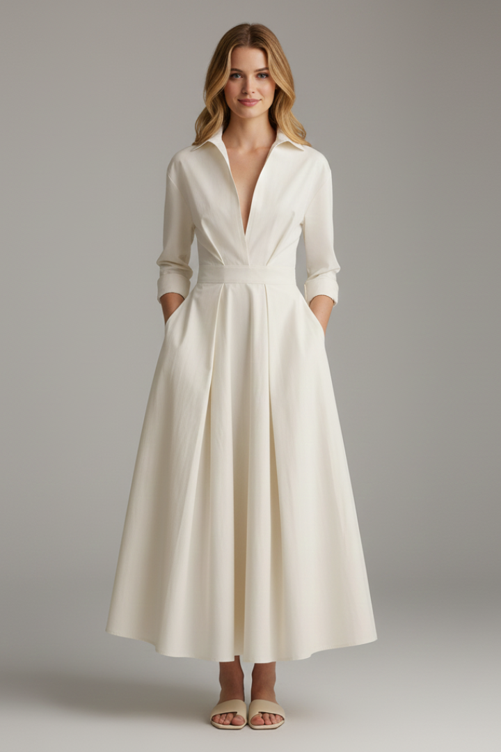 Carter | Women's Collared Dress for Fall Wedding Guests
