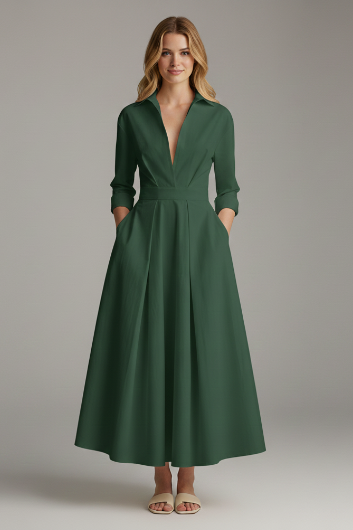 Carter | Women's Collared Dress for Fall Wedding Guests