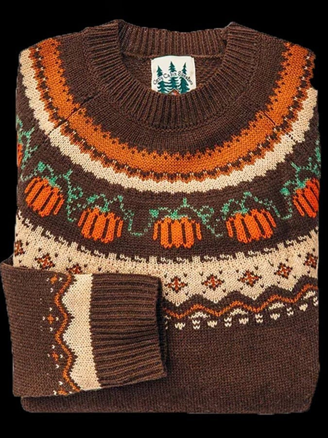 Fair Isle Striktrøje med Halloweenmotiv til Kvinder