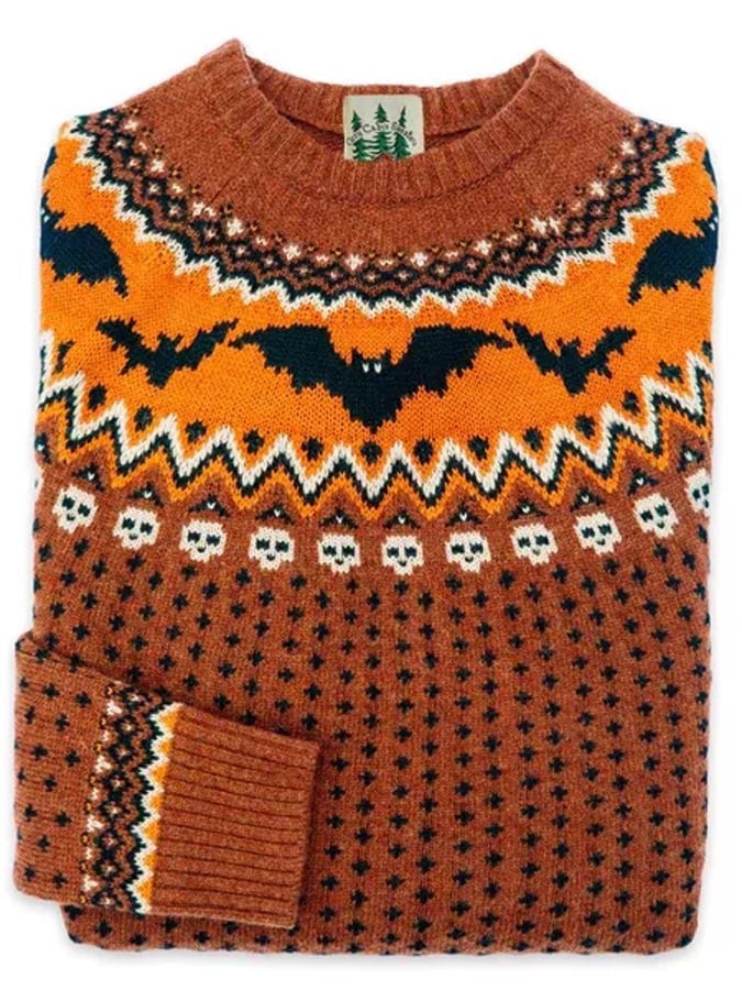 Fair Isle Striktrøje med Halloweenmotiv til Kvinder