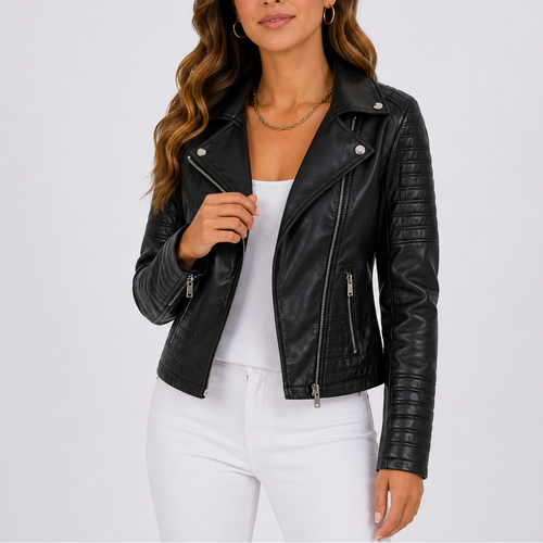 Classic quilted bomber jacket for women