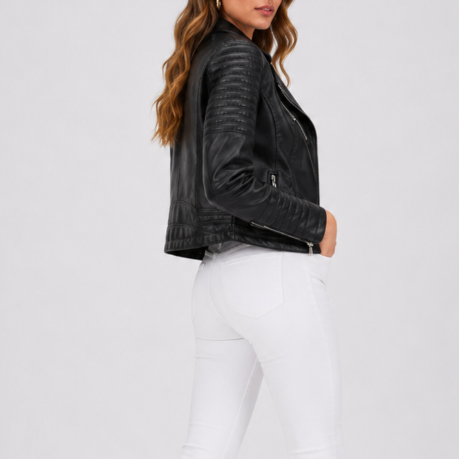 Classic quilted bomber jacket for women
