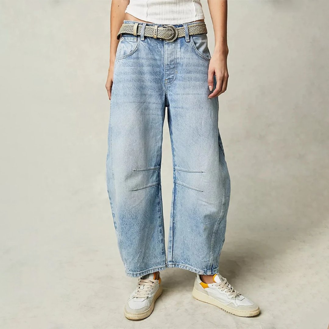 Barrel jeans med høj talje