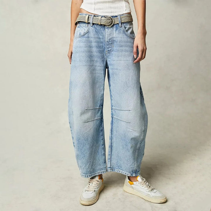 Barrel jeans med høj talje