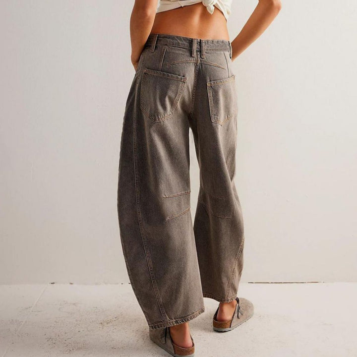 Barrel jeans med høj talje