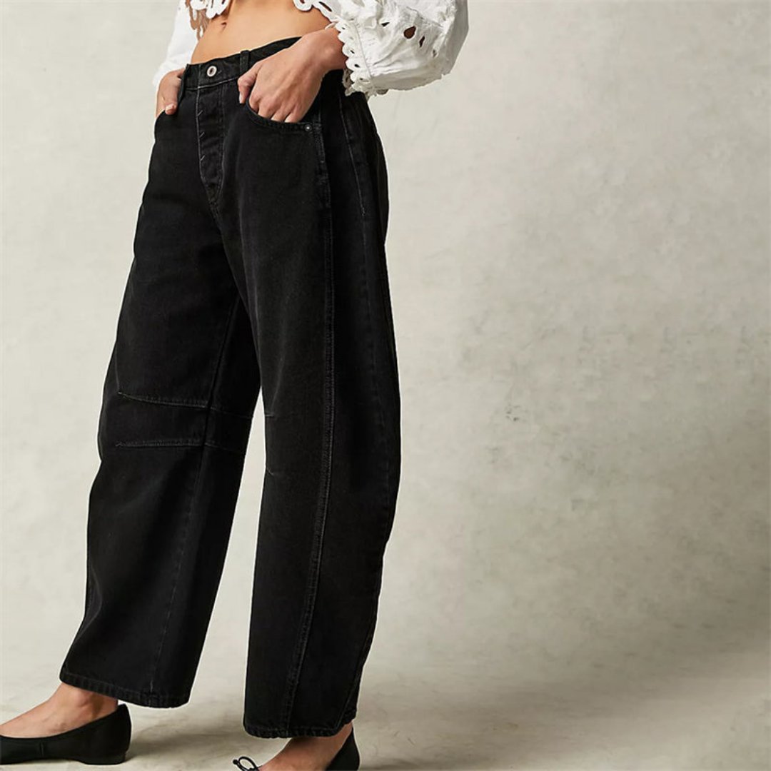 Barrel jeans med høj talje