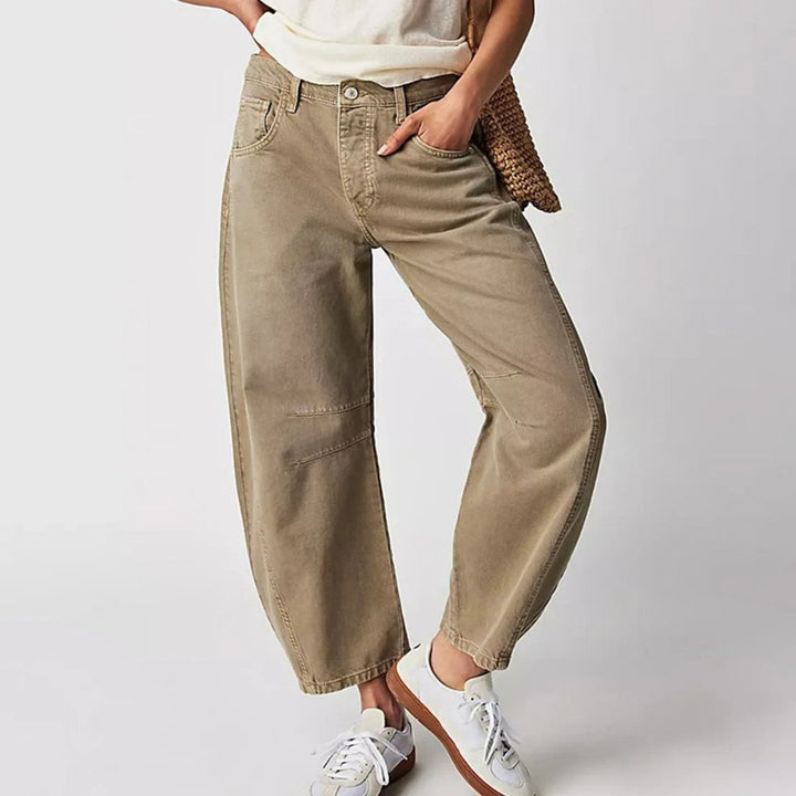 Barrel jeans med høj talje