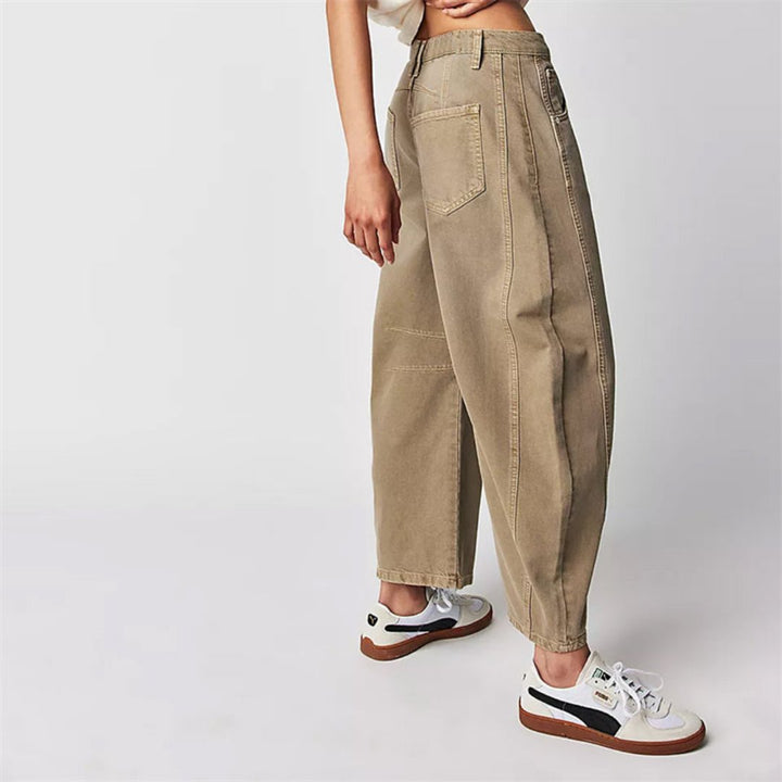 Barrel jeans med høj talje