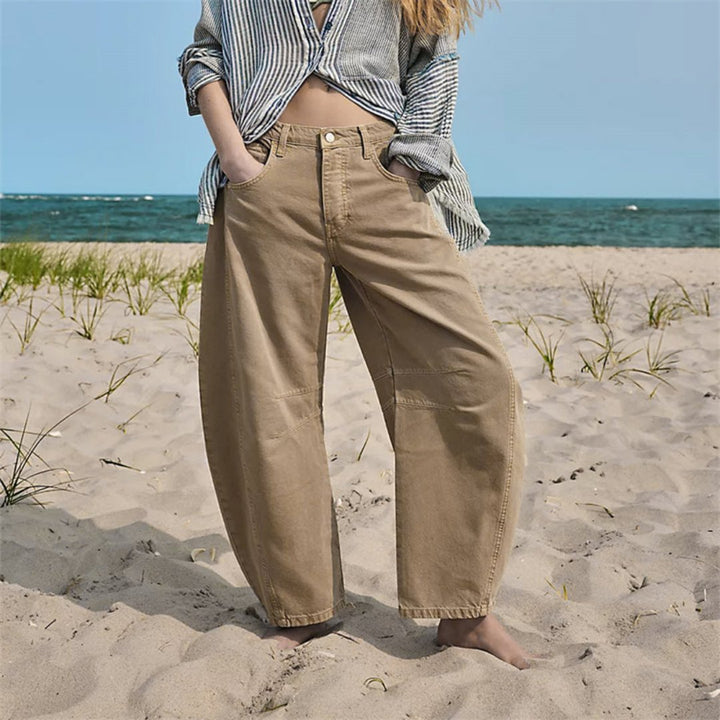 Barrel jeans med høj talje