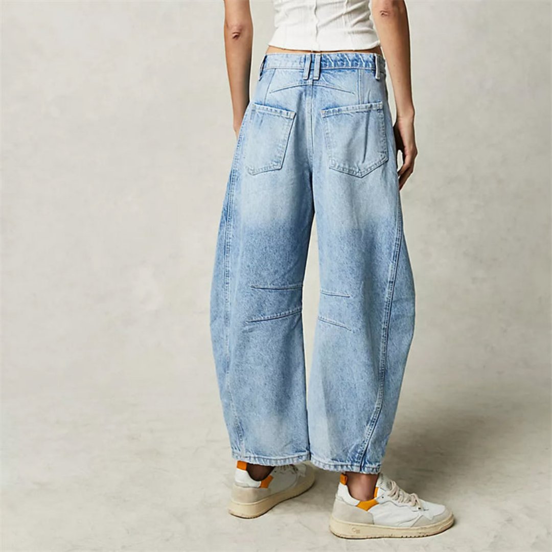 Barrel jeans med høj talje