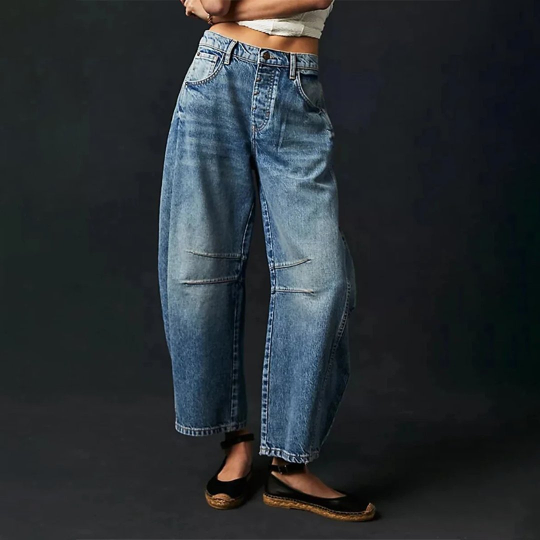 Barrel jeans med høj talje