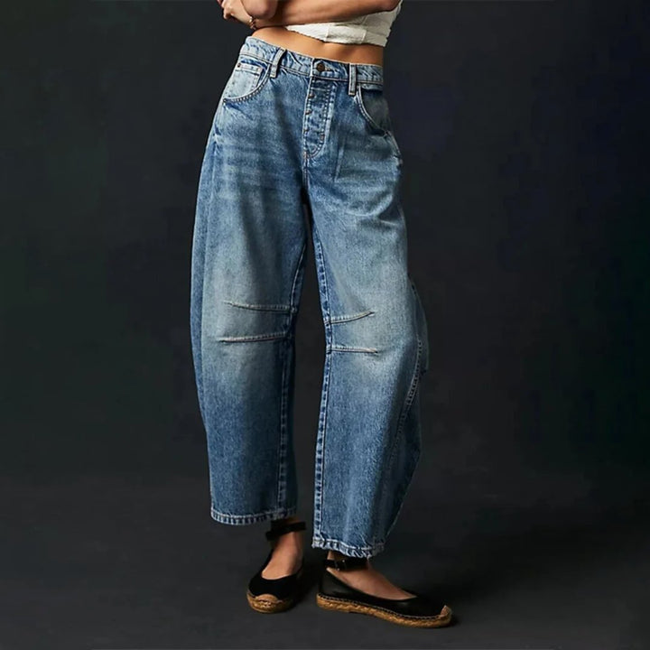 Barrel jeans med høj talje