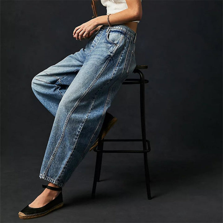 Barrel jeans med høj talje