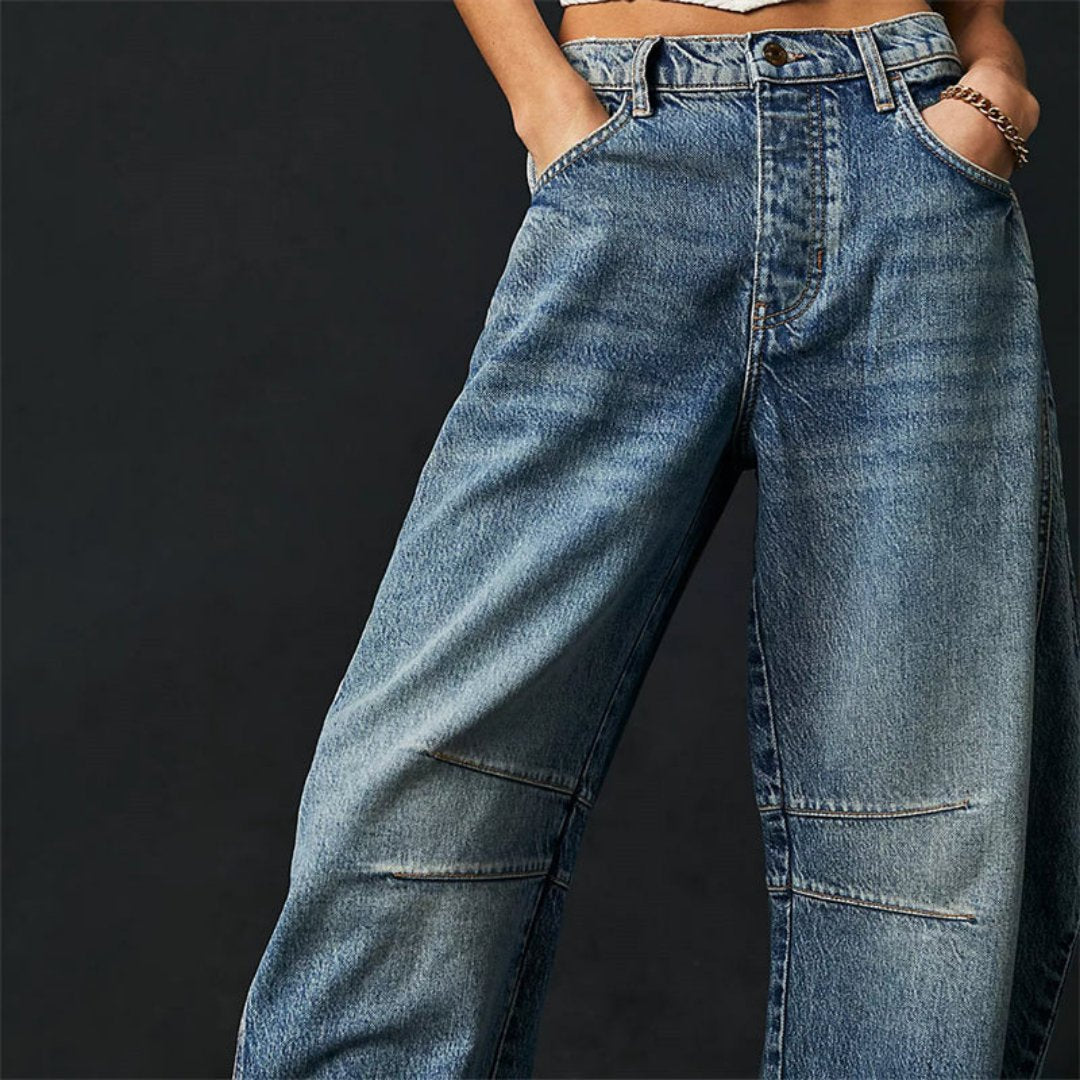 Barrel jeans med høj talje
