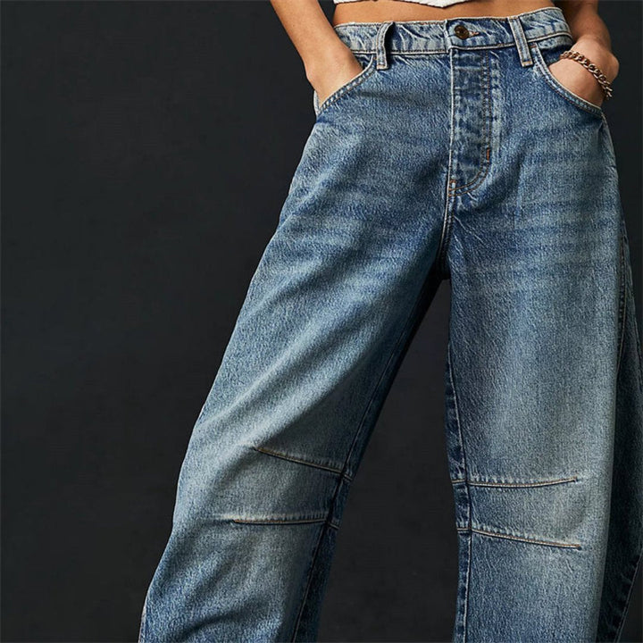 Barrel jeans med høj talje