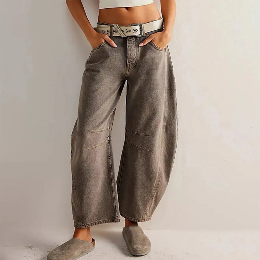 Barrel jeans med høj talje