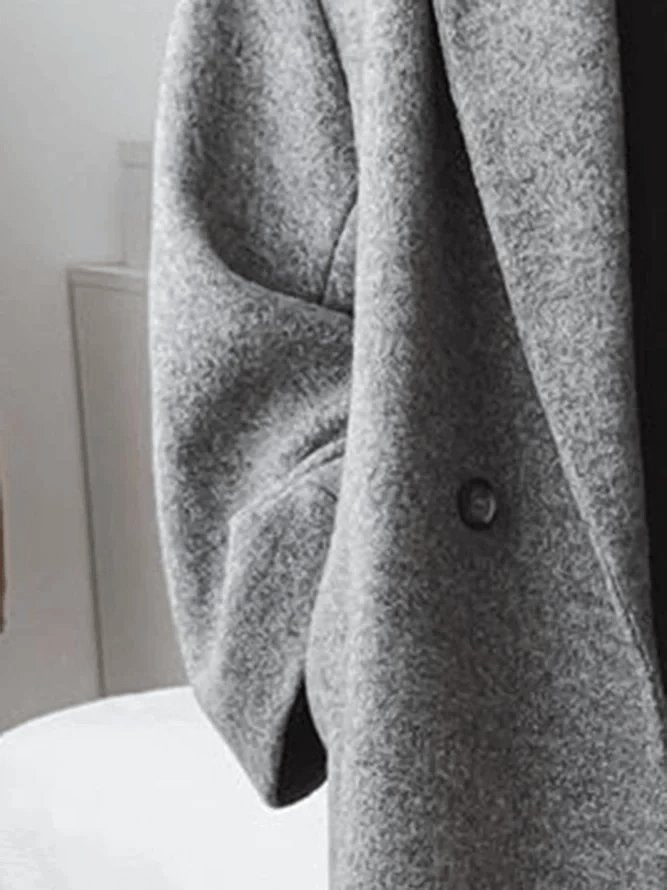 Oversized Lang Uldfrakke Til Dame
