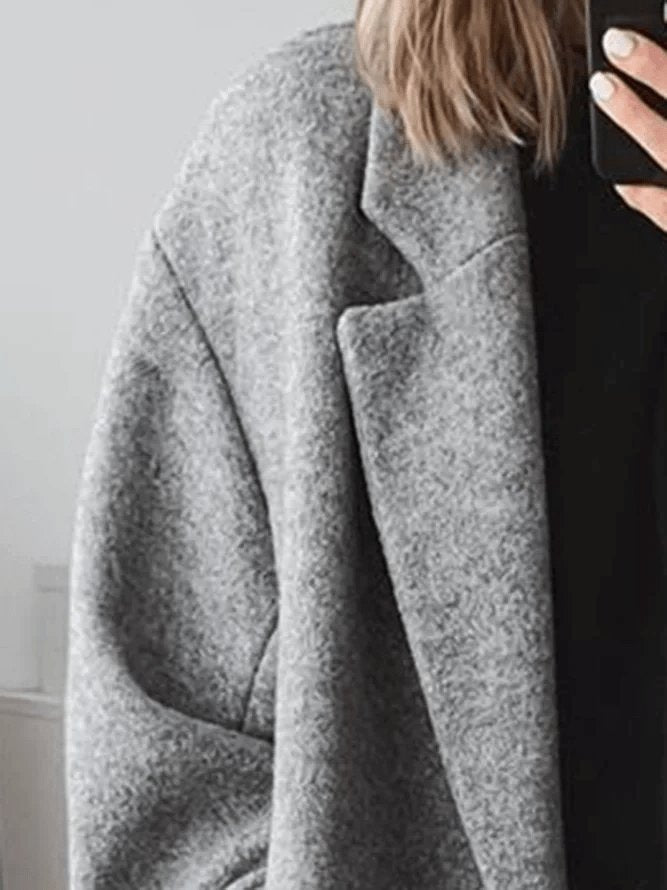 Oversized Lang Uldfrakke Til Dame